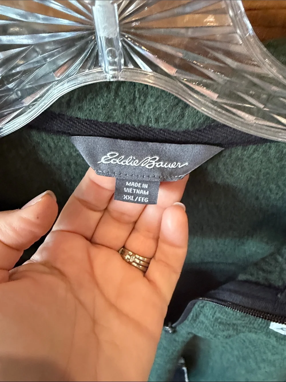 Eddie Bauer Men's Forest Green Half-Zip Fleece Pullover